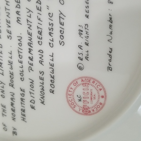 P1b - Knowles Norman Rockwell Plate "The Painter" 1983 LE Collector's Plate - Picture 9 of 9